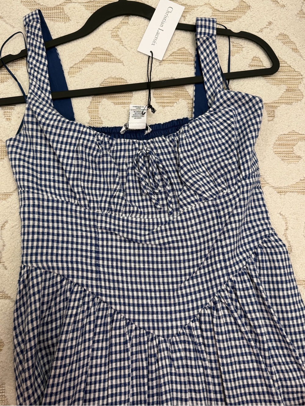Christian Lacroix Blue and White Gingham Maxi Dress - Picture 4 of 9
